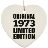 51st Birthday Original 1973 Limited Edition - Heart Ornament