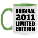 13th Birthday Original 2011 Limited Edition - 11oz Accent Mug Green