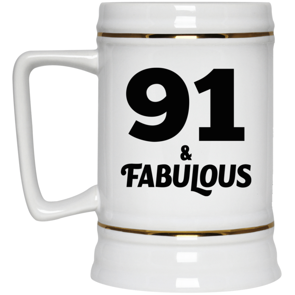 91st Birthday 91 & Fabulous - Beer Stein