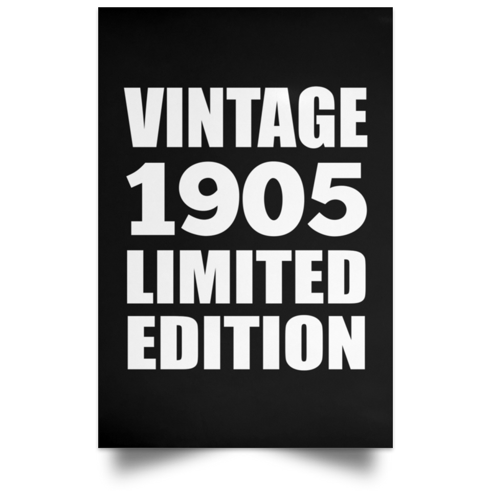119th Birthday Vintage 1905 Limited Edition - Poster Portrait