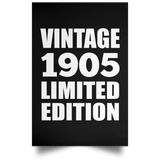 119th Birthday Vintage 1905 Limited Edition - Poster Portrait