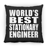World's Best Stationary Engineer - Throw Pillow Black