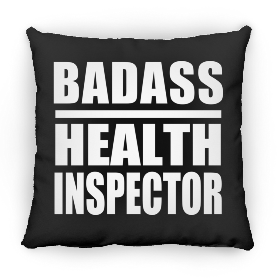 Badass Health Inspector - Throw Pillow Black