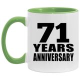 71st Anniversary 71 Years - 11oz Accent Mug Green