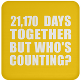 58th Anniversary 21,170 Days Together But Who's Counting - Drink Coaster