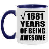 41st Birthday Square Root Of 1681 Years Of Being Awesome - 11oz Accent Mug Purple