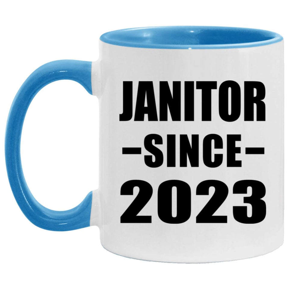 Janitor Since 2023 - 11oz Accent Mug Blue