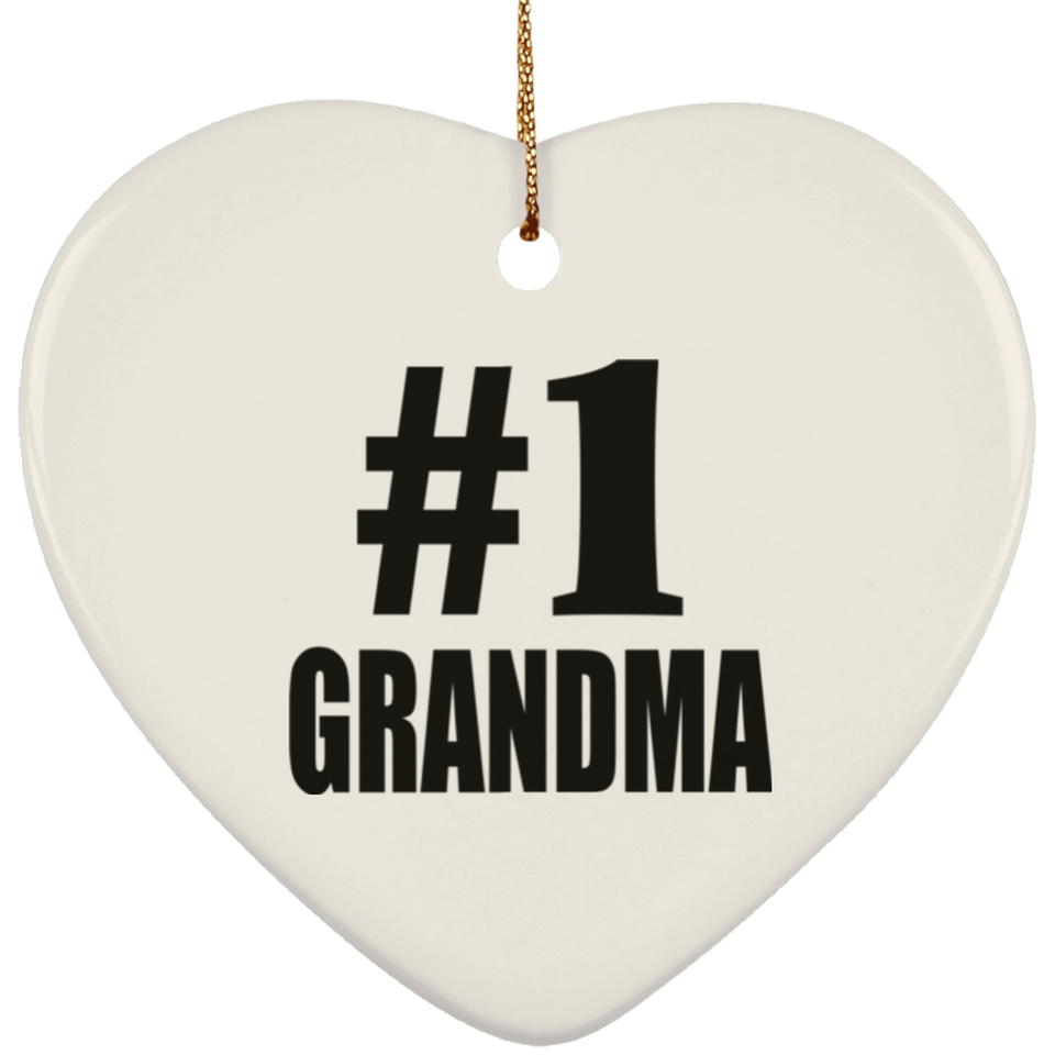 Number One #1 Grandma - Heart Ornament