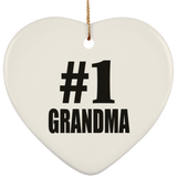 Number One #1 Grandma - Heart Ornament