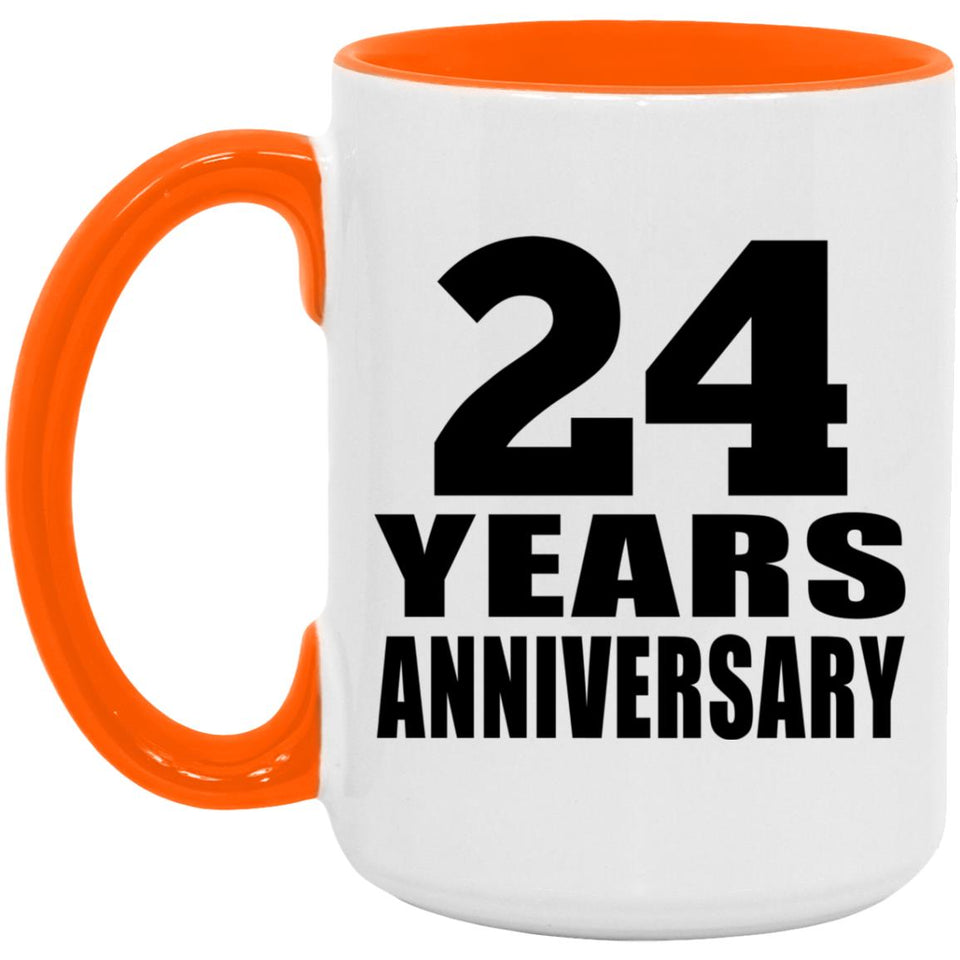 24th Anniversary 24 Years Anniversary - 15oz Accent Mug Orange