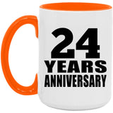 24th Anniversary 24 Years Anniversary - 15oz Accent Mug Orange