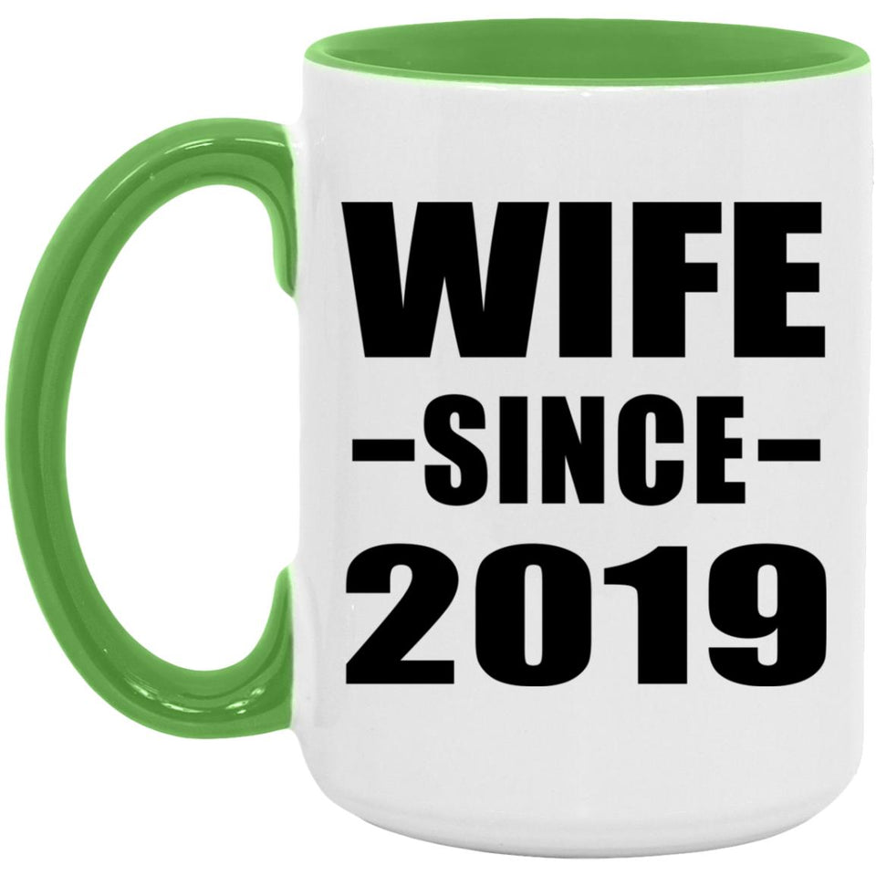 Wife Since 2019 - 15oz Accent Mug Green