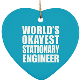 World's Okayest Stationary Engineer - Heart Ornament