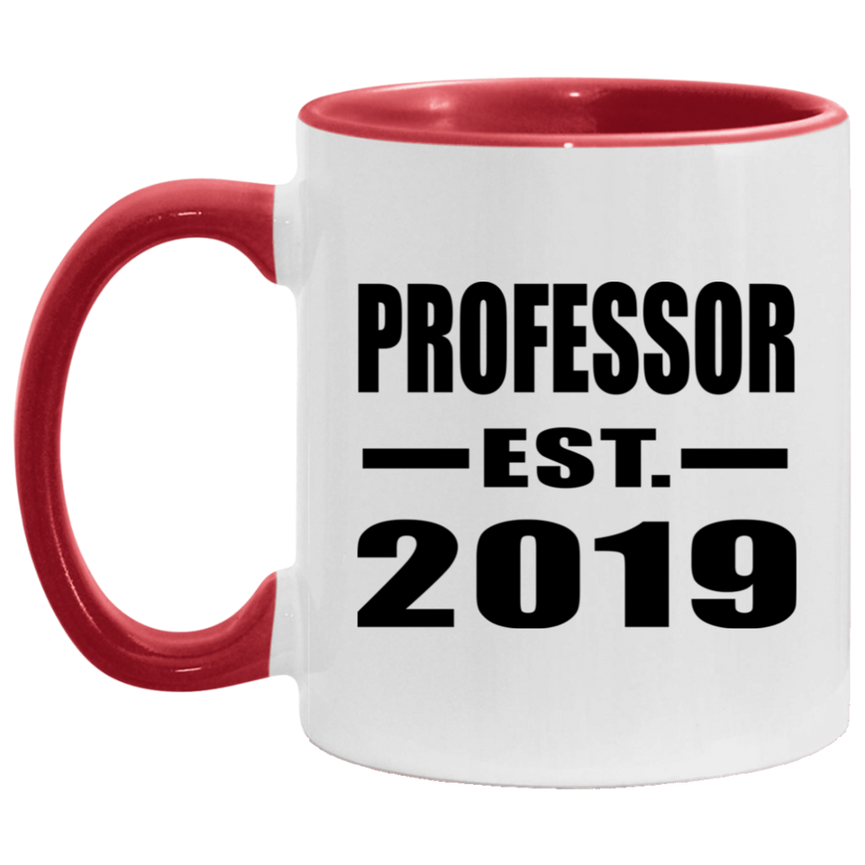 Professor Established EST. 2019 - 11oz Accent Mug Red