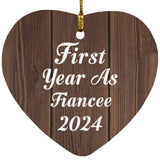 First Year As Fiancee 2024 - Heart Ornament D