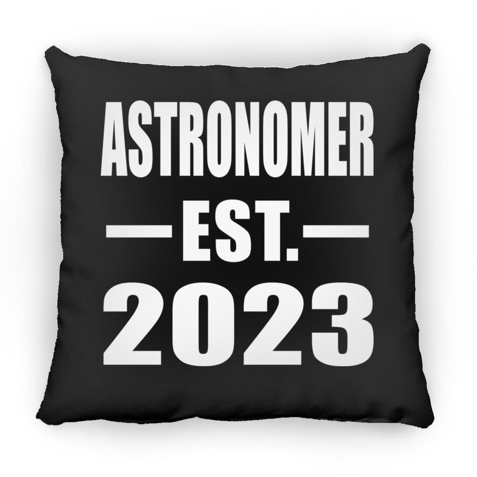 Astronomer Established EST. 2023 - Throw Pillow Black