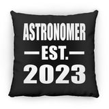 Astronomer Established EST. 2023 - Throw Pillow Black