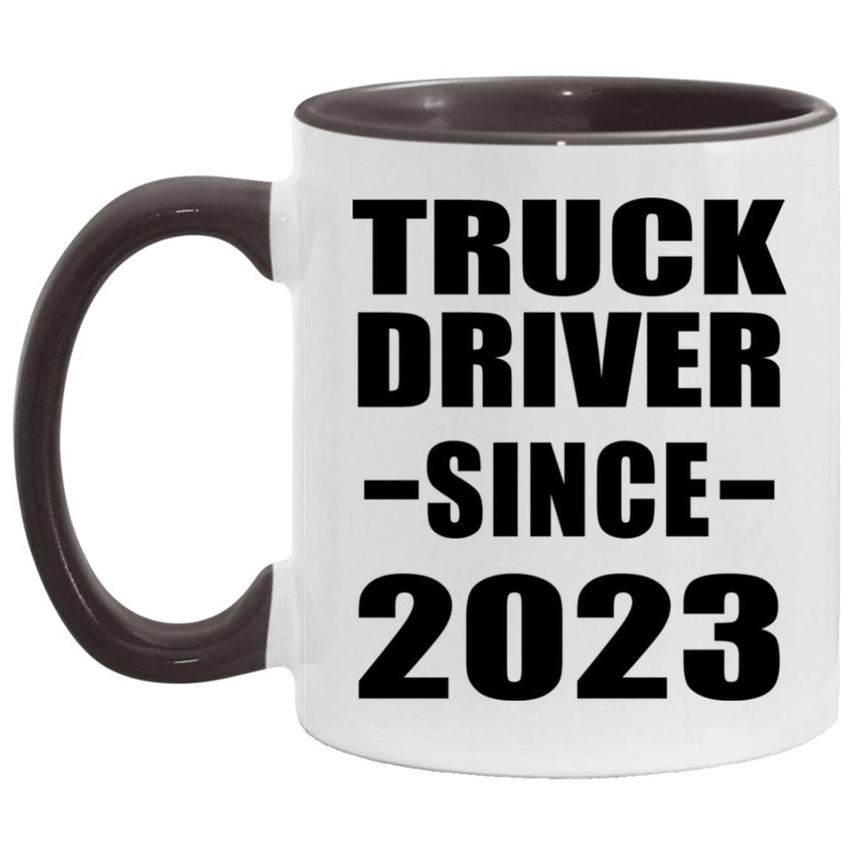 Truck Driver Since 2023 - 11oz Accent Mug Black