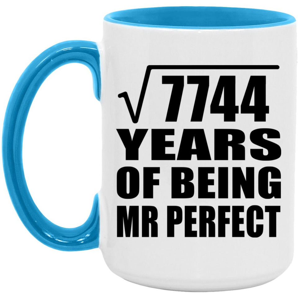 88th Anniversary Square Root of 7744 Years of Mr Perfect - 15oz Accent Mug Blue