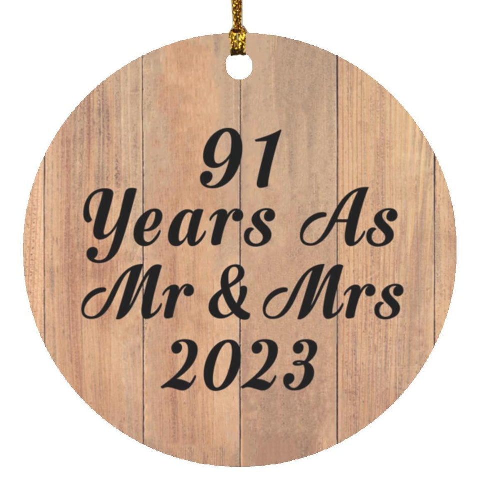 91 Years As Mr & Mrs 2023 - Circle Ornament C