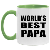 World's Best Papa - 11oz Accent Mug Green
