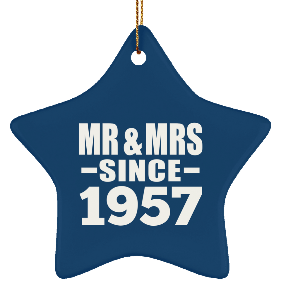67th Anniversary Mr & Mrs Since 1957 - Star Ornament