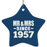 67th Anniversary Mr & Mrs Since 1957 - Star Ornament