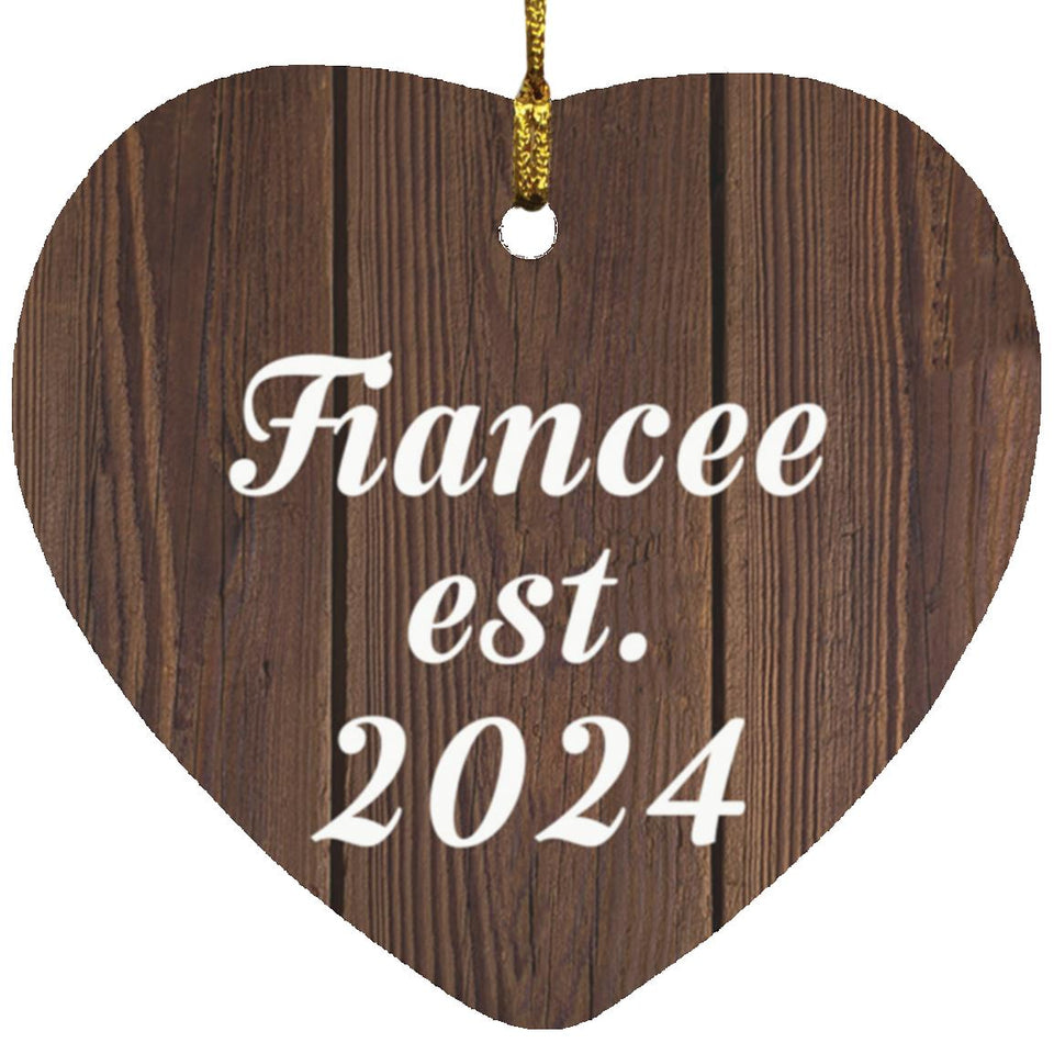 Fiancee Established EST. 2024 - Heart Ornament D