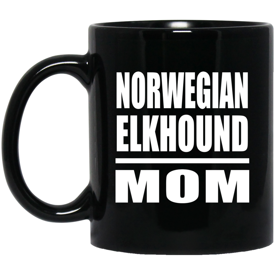 Norwegian Elkhound Mom - 11oz Coffee Mug Black