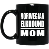 Norwegian Elkhound Mom - 11oz Coffee Mug Black