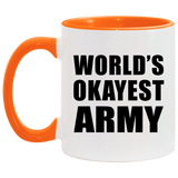 World's Okayest Army - 11oz Accent Mug Orange
