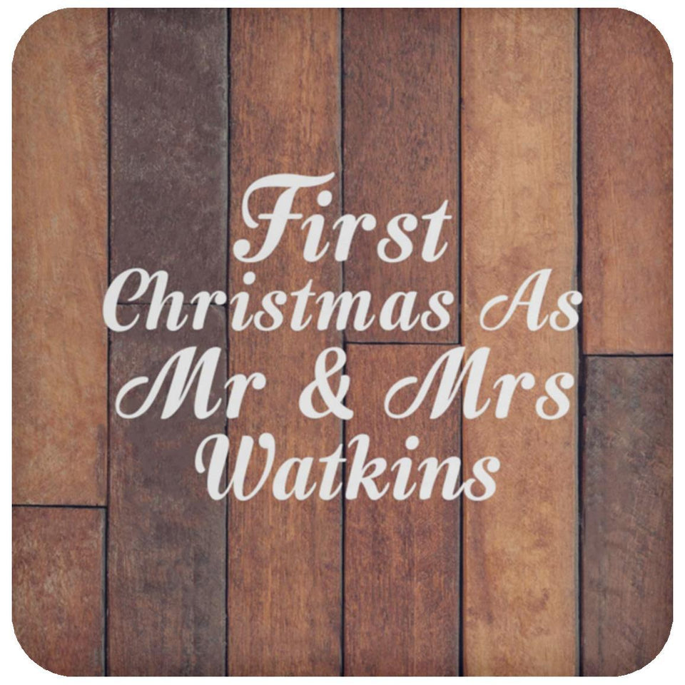 First Christmas As Mr & Mrs Watkins - Drink Coaster E