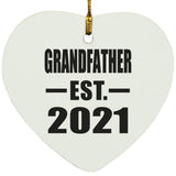 Grandfather Established EST. 2021 - Heart Ornament