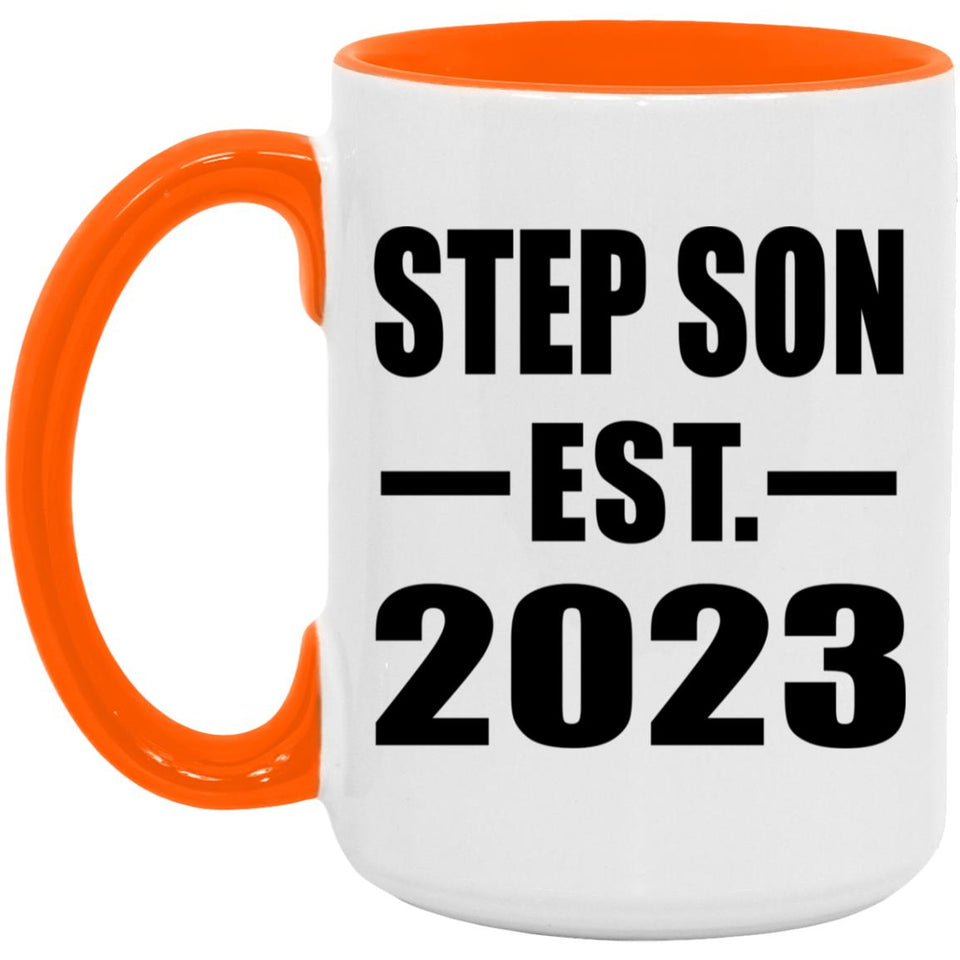 Step Son Established EST. 2023 - 15oz Accent Mug Orange