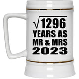 36th Anniversary Square Root of 1296 Years As Mr & Mrs 2023 - Beer Stein