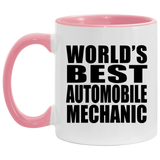 World's Best Automobile Mechanic - 11oz Accent Mug Pink