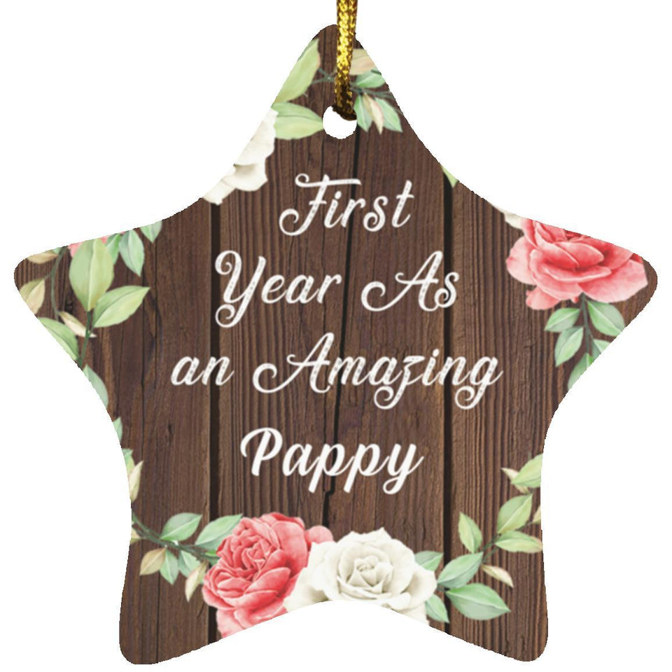 First Year As An Amazing Pappy - Star Ornament A