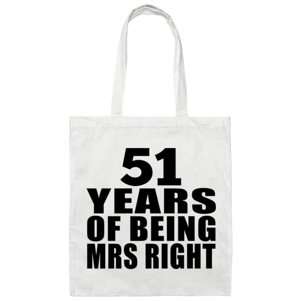 51st Anniversary 51 Years Of Being Mrs Right - Tote Bag White