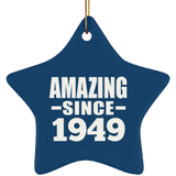 75th Birthday Amazing Since 1949 - Star Ornament