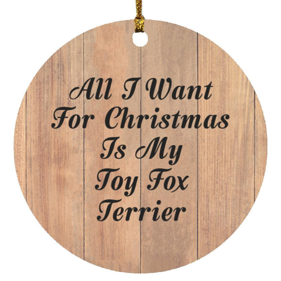 All I Want For Christmas Is My Toy Fox Terrier - Circle Ornament C