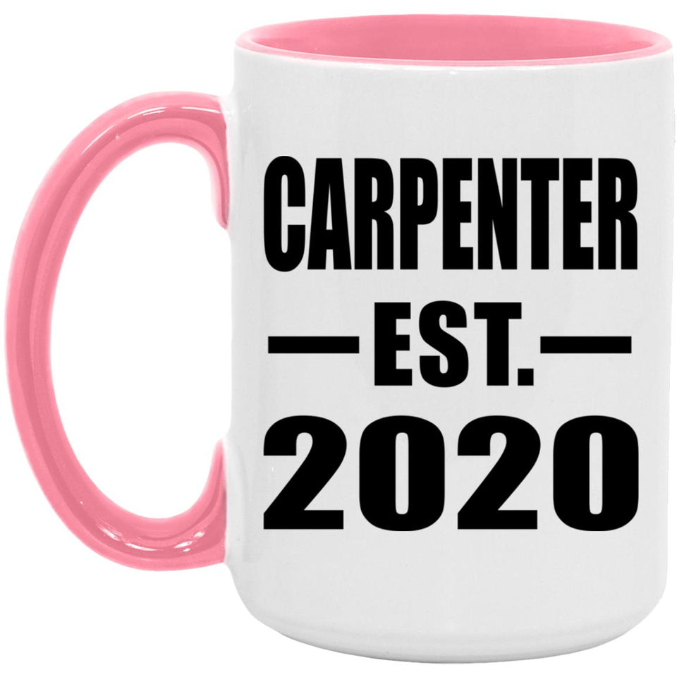 Carpenter Established EST. 2020 - 15oz Accent Mug Pink