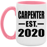 Carpenter Established EST. 2020 - 15oz Accent Mug Pink