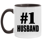 Number One #1 Husband - 11oz Accent Mug Black