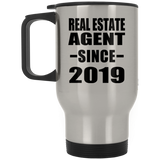 Real Estate Agent Since 2019 - Silver Travel Mug