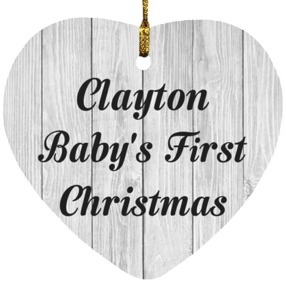 Clayton Baby's First Christmas - Heart Ornament F