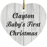 Clayton Baby's First Christmas - Heart Ornament F