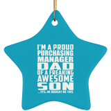 Proud Purchasing Manager Dad Of Awesome Son - Star Ornament