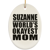 Suzanne World's Okayest Mom - Oval Ornament