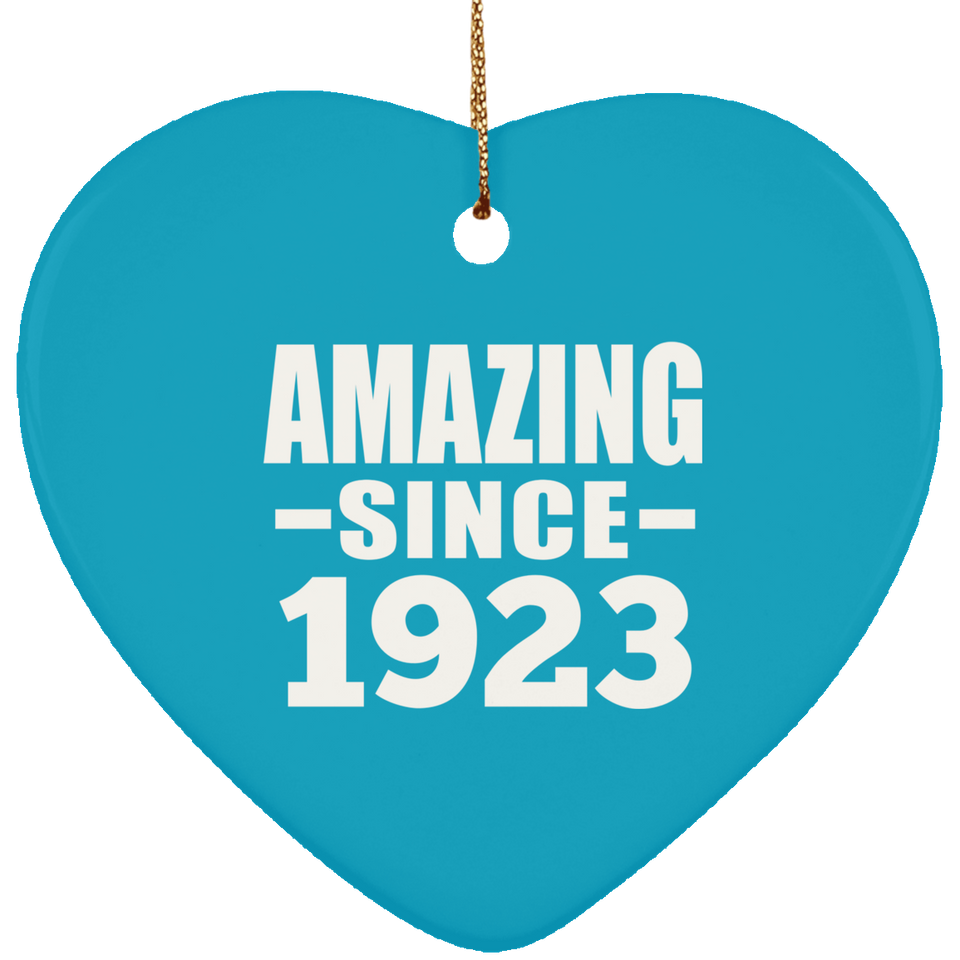 101st Birthday Amazing Since 1923 - Heart Ornament