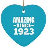 101st Birthday Amazing Since 1923 - Heart Ornament